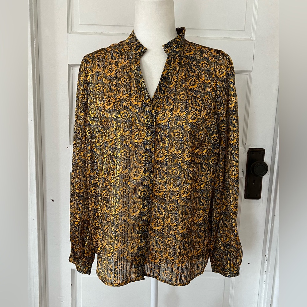 Melloday | Floral Metallic Blouse